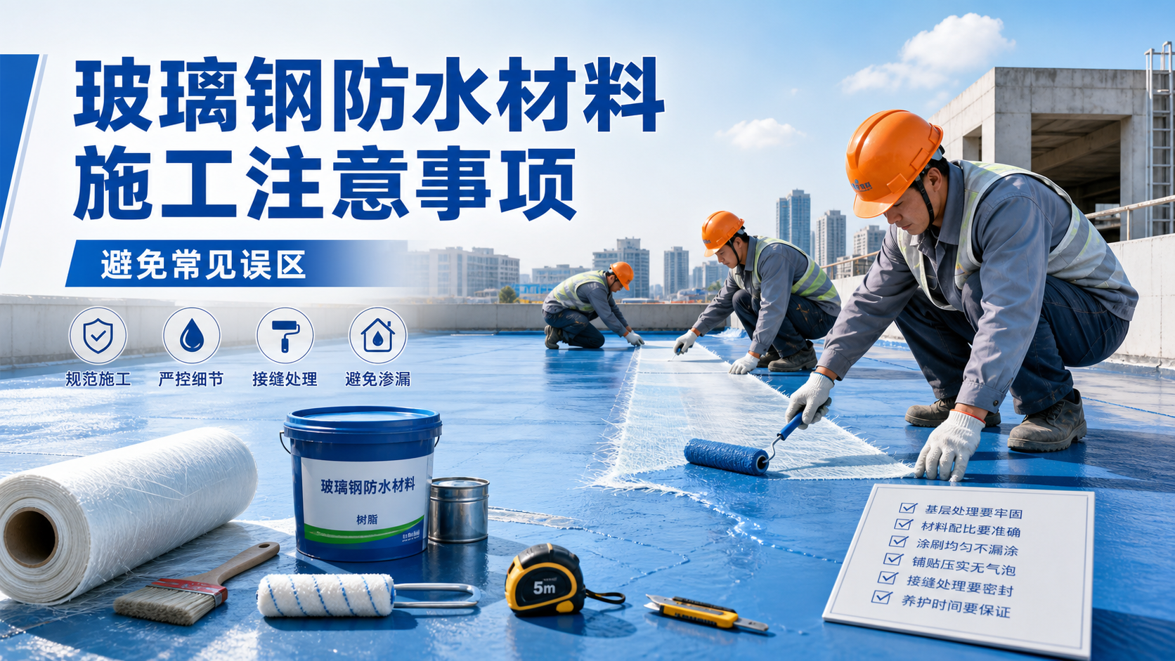 玻璃钢防水材料施工注意事项，避免常见误区 黄南 版